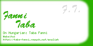 fanni taba business card